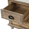 Sapphtopaz Rustic Storage Bench with 3 Drawers and 3 Rattan Baskets Storage Ottoman Ottoman with Storage for Entryway Bedroom - 4 of 4
