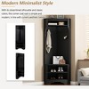 HDZNVF Minimalist Corner Hall Tree with Shoe Bench, Corner Cabinet with Adjustable Shelf for Hallway, Black - 4 of 4