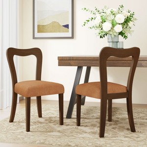 Grungis Polyester Kitchen Chair Set of 2,Upholstered Dining Chairs with Open-Back for Dining Room,Kitchen - 1 of 4