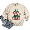 St. Patrick's Bear Clover - Women's Graphic Sweatshirt - 2 of 4