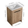 Bencmate Bathroom Storage Cabinets, Bathroom Vanity with White Ceramic Sink, Freestanding Bathroom Sink Cabinet with 2 Soft-Close Cabinet Doors and - 2 of 2