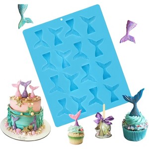 JDICTION 16 Cavity Mermaid Tails Silicone Molds, Mermaid Molds for Chocolate, Fondant, Cake Decoration, Cupcake Toppers, Resin, Soap, Candy - 1 of 4
