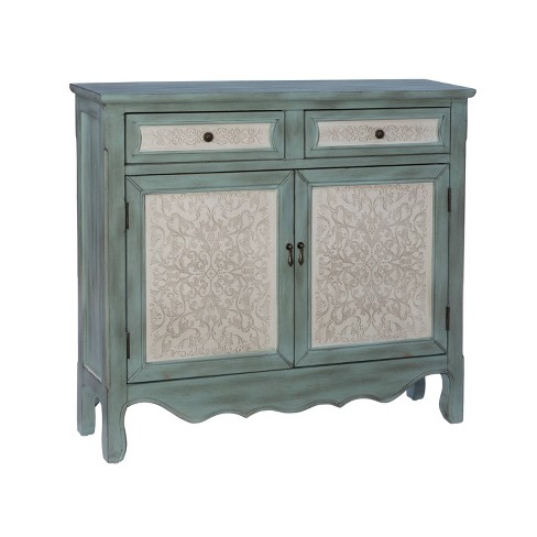 Duncan Traditional Slim Console With Storage Shelf & Decorative Front ...