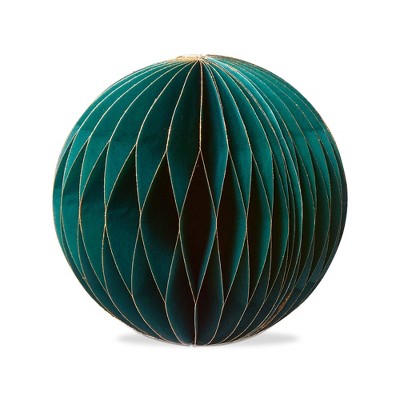 tag Glimmer Paper Ball Decor Large Green