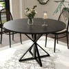 Homhougo Round Dining Table for 4, 47" Dining Table, Circle Table, Dining Room Table Black - 4 of 4