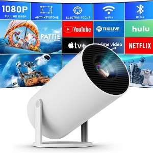 ELJGET Projector 4K 1080P Support, Mini Portable Projector for Laptop, PC, Smartphone - 1 of 4