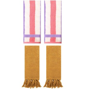 REGALWOVEN 4 Pcs Cotton Bathroom Hand Towels for Home Decoration - 1 of 4