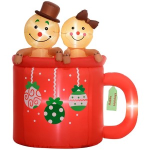 SEVOBAL Inflatable Holiday Decorations 6ft Christmas Couple Gingerbread Man, Front Yard Holiday Decoration for Home, Garden, Red, 8.7"*4.7"*13.8" - 1 of 4