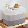 Cheer Collection Cotton Rope Storage Baskets – Set of 3 Durable Woven Bins for Laundry, Toys, Towels for Home Organizing - 3 of 4