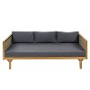 Christopher Knight Home Claremont Acacia and PE Rattan Outdoor 3 Seater Daybed with Cushions - 2 of 4