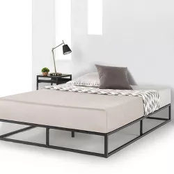 King 10" Modernista Metal Platform Bed Frame Black - Mellow