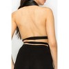 Slickblue Black Faux Leather 2-Piece Set for Women, Adjustable Tie Top and Skinny Pants, Size S-L - 4 of 4
