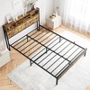 Practical & Convenient SeaCamel Full Size Metal Bed Frame: Storage Headboard w/ USB & Bookcase, Skip Box Spring, Easy Assembly, Noise-Free in Black - 4 of 4