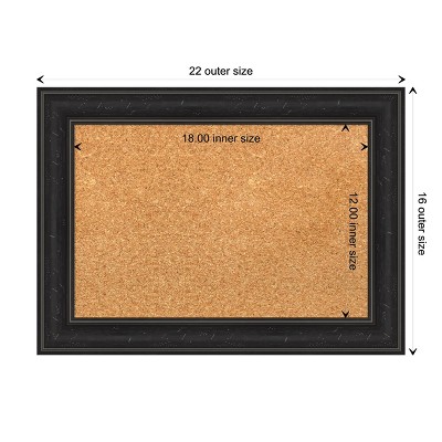 Shipwreck Black Narrow Framed Natural Cork Bulletin Board