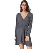 Coolmee Women's Spring Fall Pleated Mini Dress Long Sleeve Ruffle Causal Short Dress - 2 of 4