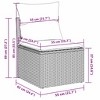 Garden Sofa Set Grey PE Rattan, Powder-Coated Steel Large vidaXL - 3 of 4