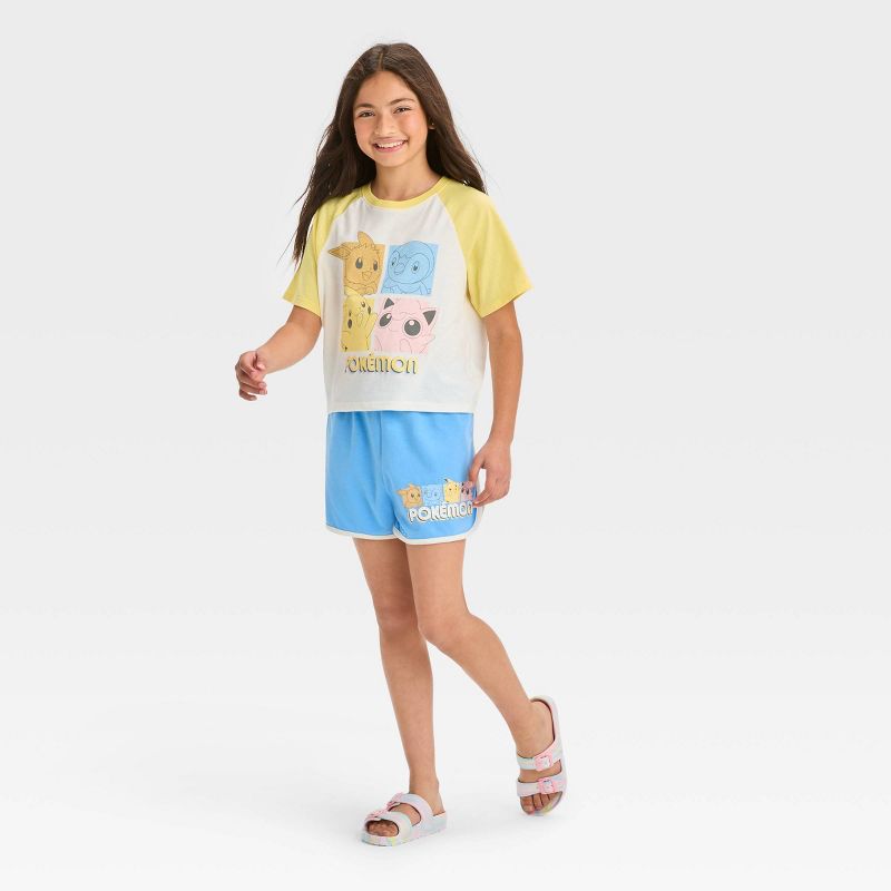Girls' Pokemon Pikachu 2pc Top and Bottom Shorts Set, 1 of 5