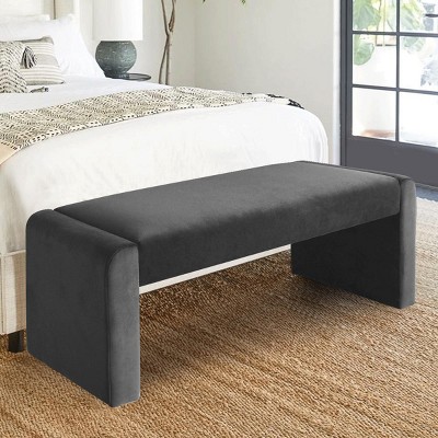 Kaia 47" Velvet Waterfall Upholstered Bench-Maison Boucle