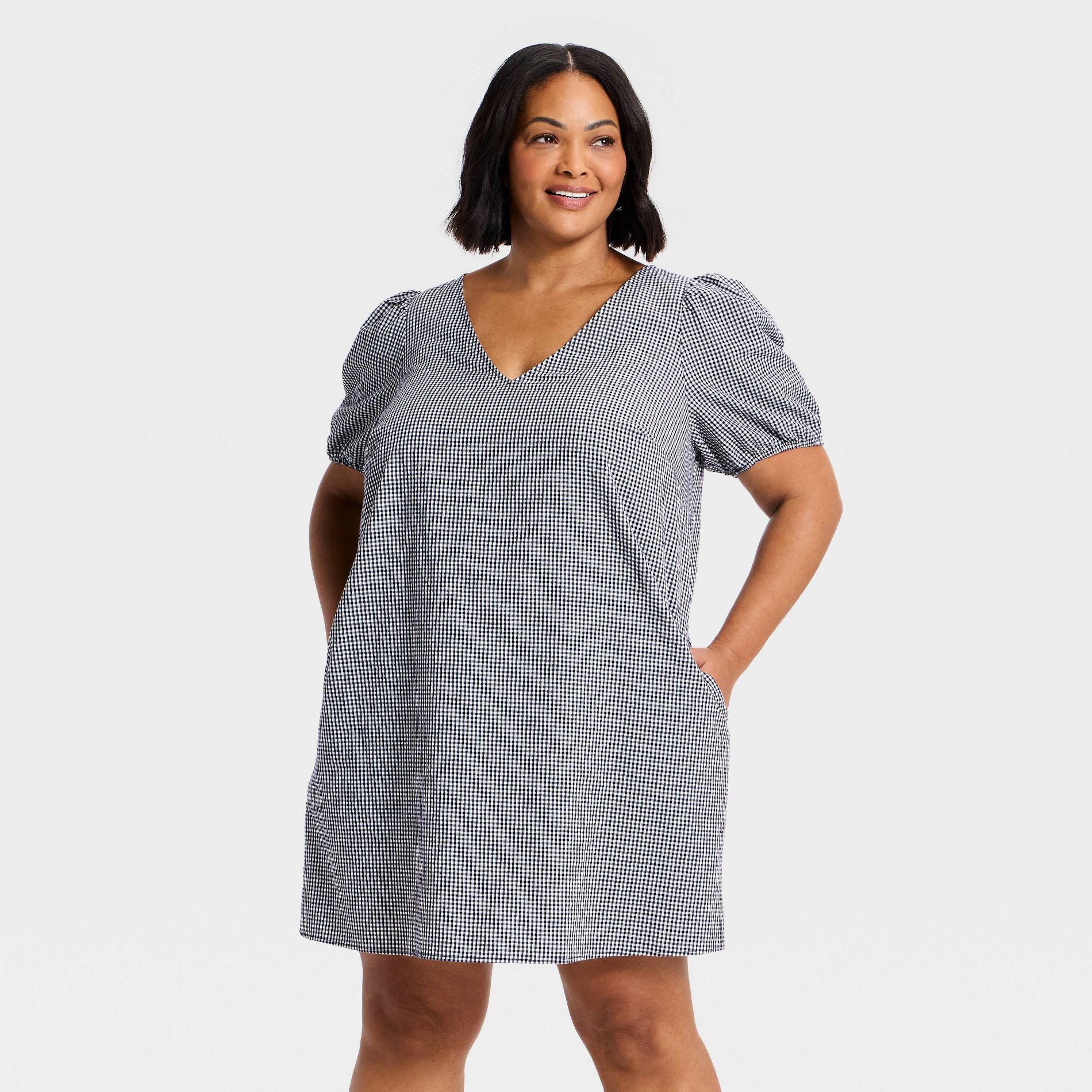 Women's Puff Sleeve Mini A-Line Dress - A New Day™