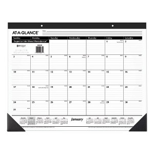 Ruled Desk Pad, 22 x 17, White Sheets, Black Binding, Black Corners, 12-Month (Jan to Dec): 2025 - 1 of 4