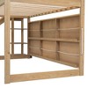 PAGED Twin Size Loft Bed Wooden Bed Frame with 2 Drawers, 2 Shelves, Wardrobes and Storage Stairs for Bedroom - 3 of 4