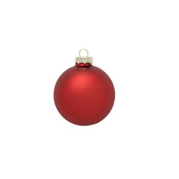 Northlight Matte Finish Glass Christmas Ball Ornaments - 3.25" (80mm) - Red - 8ct