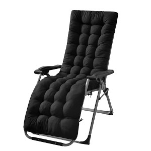 NewHome "Versatile 67x22in Chaise Lounger Cushion for Recliners, Rocking Chairs, and Deck Chairs" Black - 1 of 2