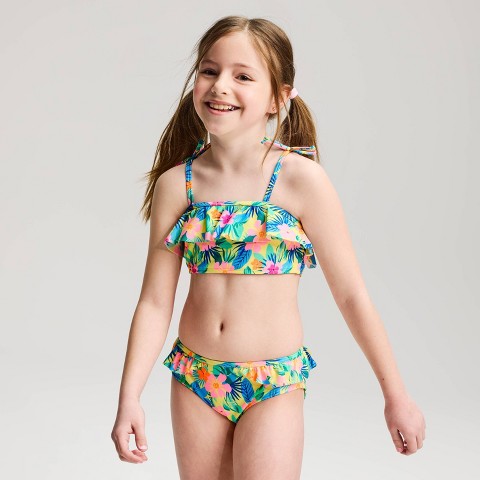 Cat & Jack Girls' Cabana Bloom Bikini Set - Cat & Jack™ Yellow L