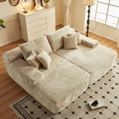 XIZZI 2 Pieces Lounge Chair, 81" Upholstered Boneless Cloud Stupendous Oversized Double Chaise Lounges Couch Indoor, Luxury Sofa Bed Deep Seat