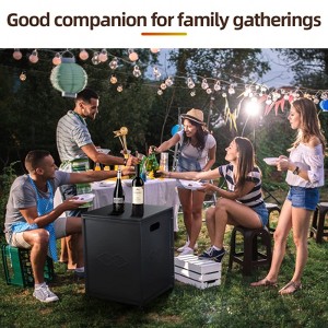 Propane Metal Tank Cover Table for Gas Fire Pits,Gas Tank Holder Storage Side Table for 20 Pound Propane Tank,16inch Hideaway Table with Side Handles - 1 of 4