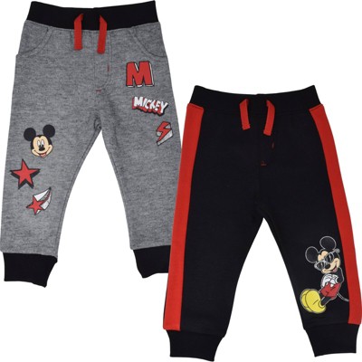 Disney Mickey Mouse Little Boys 2 Pack French Terry Jogger Pants Grey /  Black 6 : Target