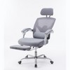 DOMETOUR Retractable Footrest Ergonomic Swivel Office Chair with Lumbar Support Pillow and Padded Armrests - 3 of 4