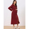 cheibear Women's Zip Up Sweatshirt Robe Hooded Long House Coat Bathrobe Fall Winter - 4 of 4
