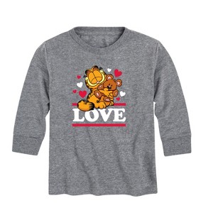 Boys' - Garfield - Valentine's Day Long Sleeve Graphic T-Shirt - 1 of 3