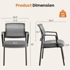 NicBex 2 PCS Office Desk Chair,Upholstered Fabric Stacking Chairs with Mesh Back and Metal Frame,Guest Chairs for Reception Area Conference Room - 3 of 4