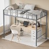 coucheta  Loft Bed Twin Size with Ladde and Arched Guardrail, Heavy Duty Metal for Kids and Adults - 4 of 4