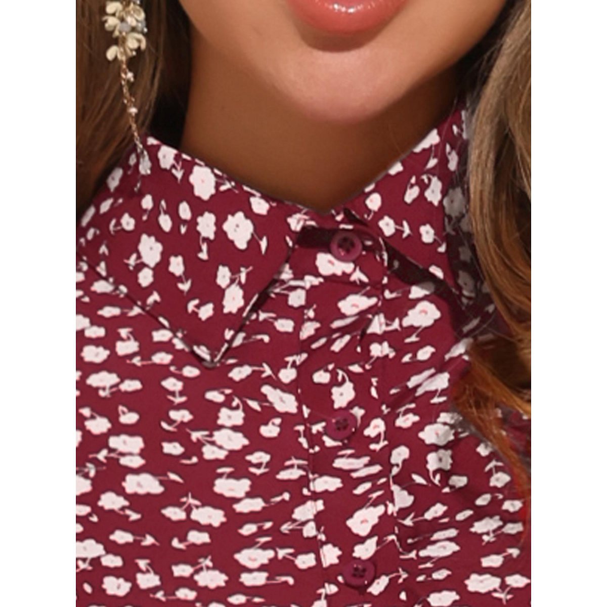 Женские платья INSPIRE CHIC Women's Floral Sleeveless Half Placket Mini Belted Summer Dress X-Large Red — фото 4