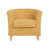 TOAOTBNBO High-density Foam Accent Chair with Wood Legs, Small Round Arm Chair with Soft Cushion Modern Barrel Chair for Living Room, Yellow - 2 of 4