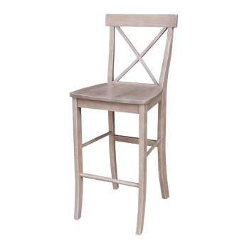 X Back Stool Washed Gray/Taupe - International Concepts
