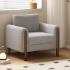 NicBex Teddy Accent Chair,Upholstered Living Room Chairs with Mid-Height Backrest and Walnut Leg,Modern Armchair,Accent Chairs for Living Room - 2 of 4