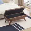 PAGED Storage Ottoman Bench Modern Shoe Bench with Wood Legs, Teddy Fabric End of Bed Table for Living Room, Bedroom, Entryway - 2 of 4