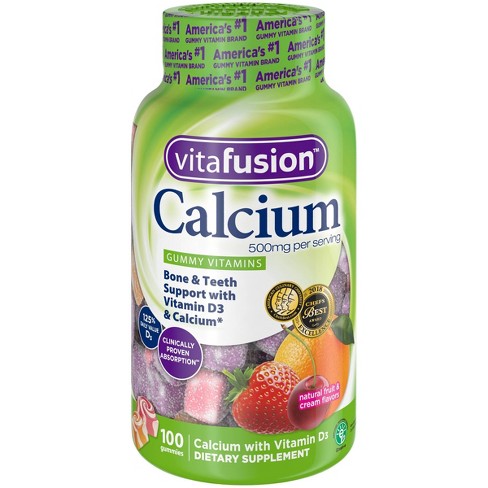 Vitafusion Calcium Dietary Supplement Adult Gummies Fruit Cream 100ct