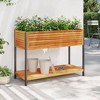 vidaXL Garden Planter with Shelf Outdoor Flower Box Solid Wood Acacia and Steel - 43.3" x 17.7" x 31.5" - 2 of 4