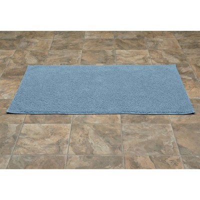 Sky Blue Queen Cotton 24" x 40" Washable Bath Rug