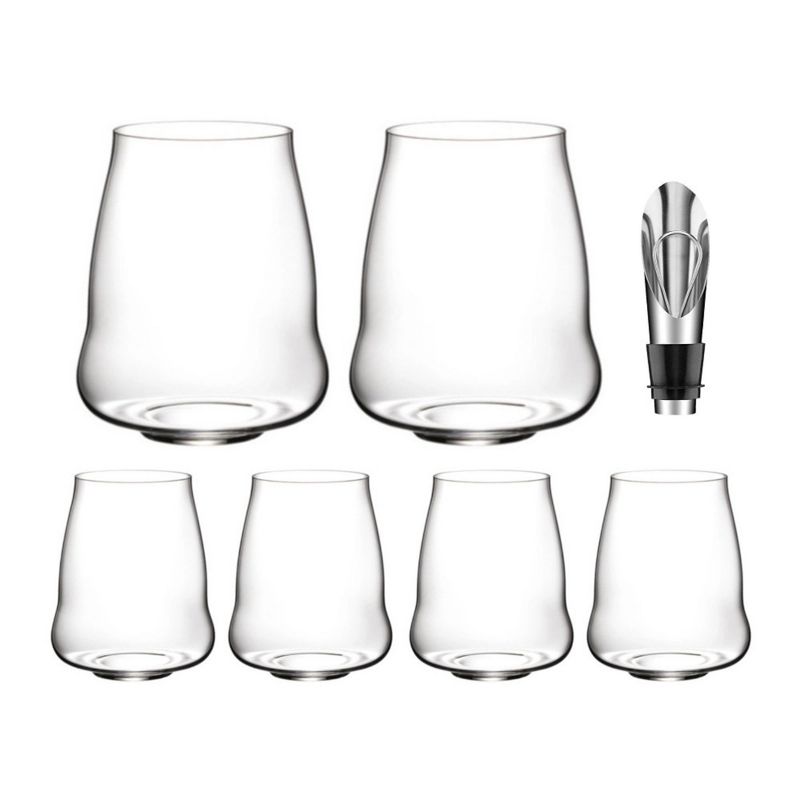 Riedel SL Stemless Wine Glass 21oz (6-Pack) with Cuisinart Wine Pourer with Stopper, 3 of 4