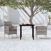 vidaXL Patio Dining Set Outdoor Dining Set Table and Chair Set for Garden - 31.5" Table Length Gray and Black 2-Piece - 2 of 4