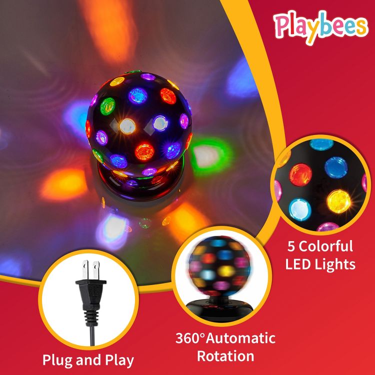 Playbees Rotating Disco Ball Lights 11 Inches, 3 of 6