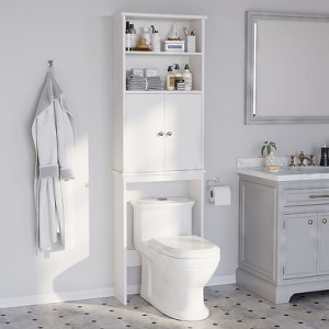 Celebalcony 74.8'' H Freestanding Over the Toilet Storage Over the Toilet Etageres White - 1 of 4