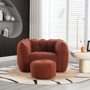 Bean Bag Sofa Couch With Ottoman,Bean Bag Chairs For Adult, Individual Sofa Chair With Footstool And Armrests For Living Room Lounge-Cuddlewood - 1 of 4
