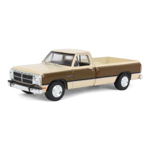 Greenlight Collectibles 1/64 Two Tone Brown 1992 Dodge Ram 1st Generation Pickup Truck Outback Toys Exclusive 51384-D - 1 of 4